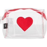 Emma Lomax SOS Clear Red Heart Make-Up Bag