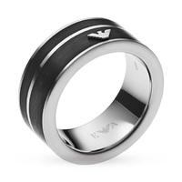 Emporio Armani Mens Black Ring. Ring Size U