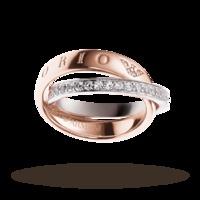 Emporio Armani Rose Gold Plated Crystal Set Ring - Ring Size M.5