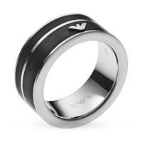 Emporio Armani Mens Black Ring. Ring Size V
