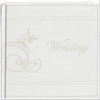 Embroidered Scroll Leatherette White Photo Album   -Holds 2-Up 4X6 Photos 200 Capacity 233513