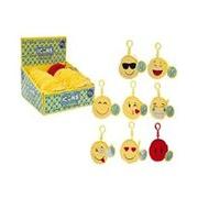 Emoji Icons Coin Purse Soft Velour Fabric With Colored Plastic Key-ring Variety
