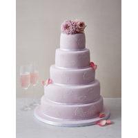 Embroidered Lace Wedding Cake Blush Pink Icing