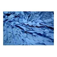 Embroidered Discs Dimensional Satin Dress Fabric Royal Blue