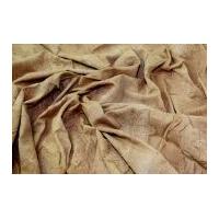 Embroidered Leaf Tie-Dye Print Crinkle Cotton Dress Fabric Sand Brown