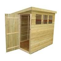 empire 10ft x 8ft 304m x 243m pent shed with 3 windows and door on end ...
