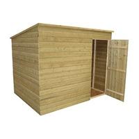 empire windowless 8ft x 8ft 243m x 243m pent shed with door on front p ...