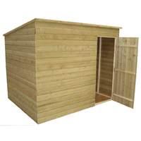 empire 8ft x 6ft 243m x 182m windowless pent shed with door on front p ...