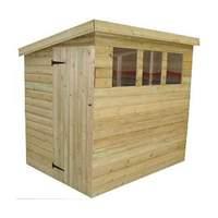 empire 7ft x 5ft 213m x 152m pent shed with 3 windows and door on end  ...