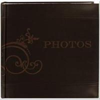 Embroidered Scroll Leatherette Brown Photo Album-Holds 2-Up 4X6 Photos 200 Capacity 233512