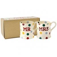 Emma Bridgewater Polka Dot Mr & Mrs Set Of Mugs