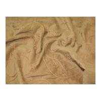 Embroidered Stretch Needlecord Dress Fabric Beige
