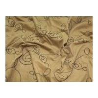 Embroidered Stretch Corduroy Dress Fabric Tan & Brown