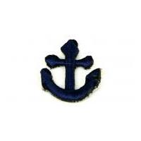 Embroidered Nautical Anchor Motifs Navy Blue