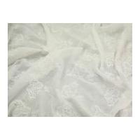 Embroidered Floral Chiffon Dress Fabric Ivory