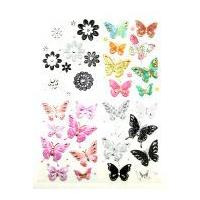 embossed flower butterfly embellishments