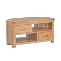 empire wooden corner tv stand with 2 drawers