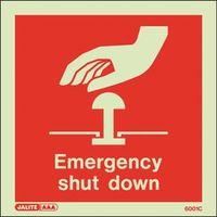 EMERGENCY SHUT DOWN SIGN