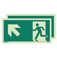 emergency exit sign 250 x 500 double sided rigid