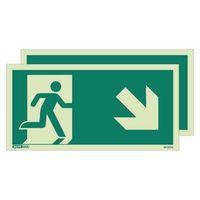 emergency exit sign 200 x 400 double sided rigid