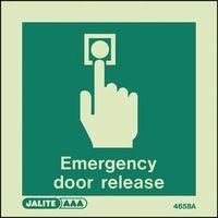 EMERGENCY DOOR RELEASE SIGN