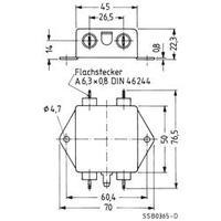 EMI filter flame retardant 250 Vac 3 A 1.5 mH (L x W x H) 70 x 76.5 x 22.3 mm Epcos STANDARDFILTER, SIFI A, 2X3A 250V 1