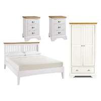 Emily Kingsize Bed Frame with 2 Bedside Chests and Wardrobe