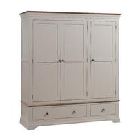 Emsworth Grey Painted Triple Wardrobe with drawers