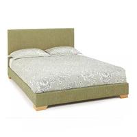 emily double fabric bed mint natural feet