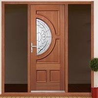 Empress Exterior Hardwood Door with Zinc Double Glazing and Frame Set with Two Unglazed Side Screens