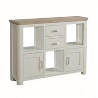 Empire Wooden Low Display Unit In Stone Painted