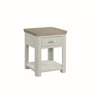 Empire Wooden End Table In Stone Painted With 1 Drawer