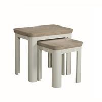 Empire Wooden Nest Of Tables In Stone Painted