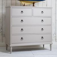 Emery Chest Of Drawers In Soft Grey With 5 Drawers