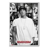 Eminem Collage Poster Silver Framed - 96.5 x 66 cms (Approx 38 x 26 inches)