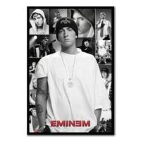 Eminem Collage Poster Black Framed - 96.5 x 66 cms (Approx 38 x 26 inches)