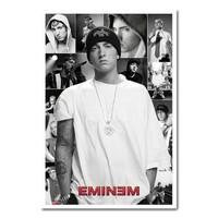 Eminem Collage Poster White Framed - 96.5 x 66 cms (Approx 38 x 26 inches)