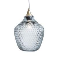 Embossed Glass Pendant - Grey