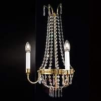 Empire Crystal Wall Light Two Bulbs Gold