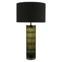 EME4224/X Emerald Table Lamp With Black Faux Silk Shade