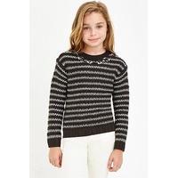 embellished stripe patterned sweater kids