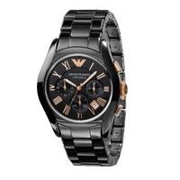 Emporio Armani Ceramica men\'s chronograph black bracelet watch