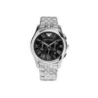 Emporio Armani New men\'s chronograph round black dial stainless steel bracelet watch
