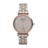 emporio armani rose gold plated two colour bracelet watch