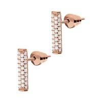 Emporio Armani Ladies Pure Pave rose gold-plated cubic zirconia stud earrings
