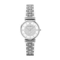 Emporio Armani ladies\' quartz stone-set dial stainless steel bracelet watch