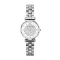 emporio armani ladies quartz stone set dial stainless steel bracelet w ...