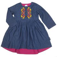 embroidered baby dress blue quality kids boys girls