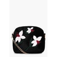 Embroidered Cross Body Bag - white