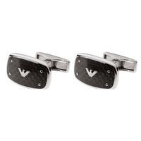 emporio armani black steel cufflinks egs1599040